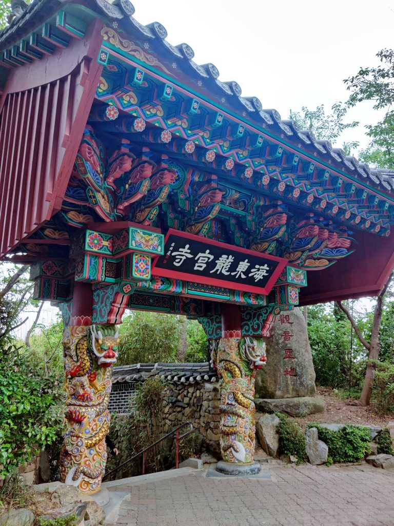 Temple door in Busan