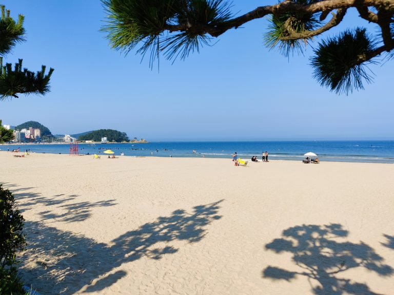 Beach during the summer in South Korea