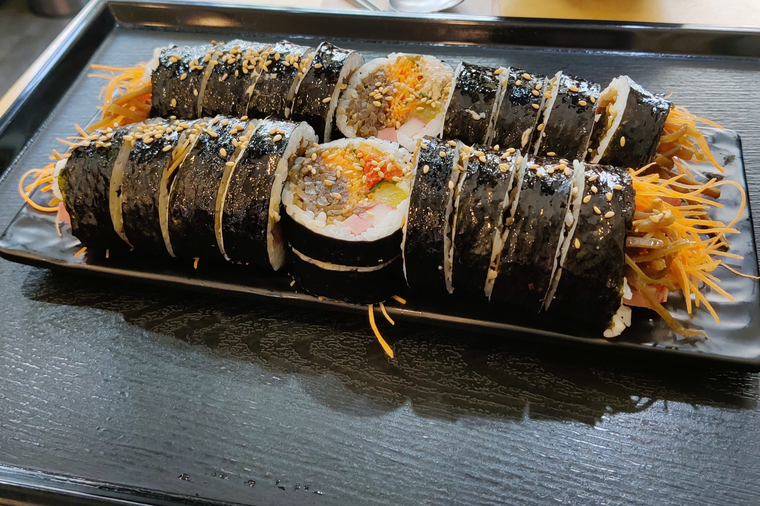 Gimbap, another must-try street food in Korea