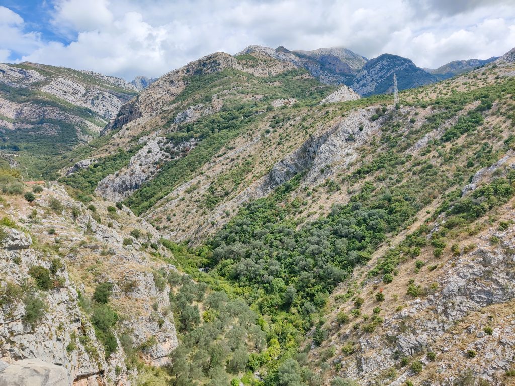 View of the mountains from the citadel in the old town of Bar