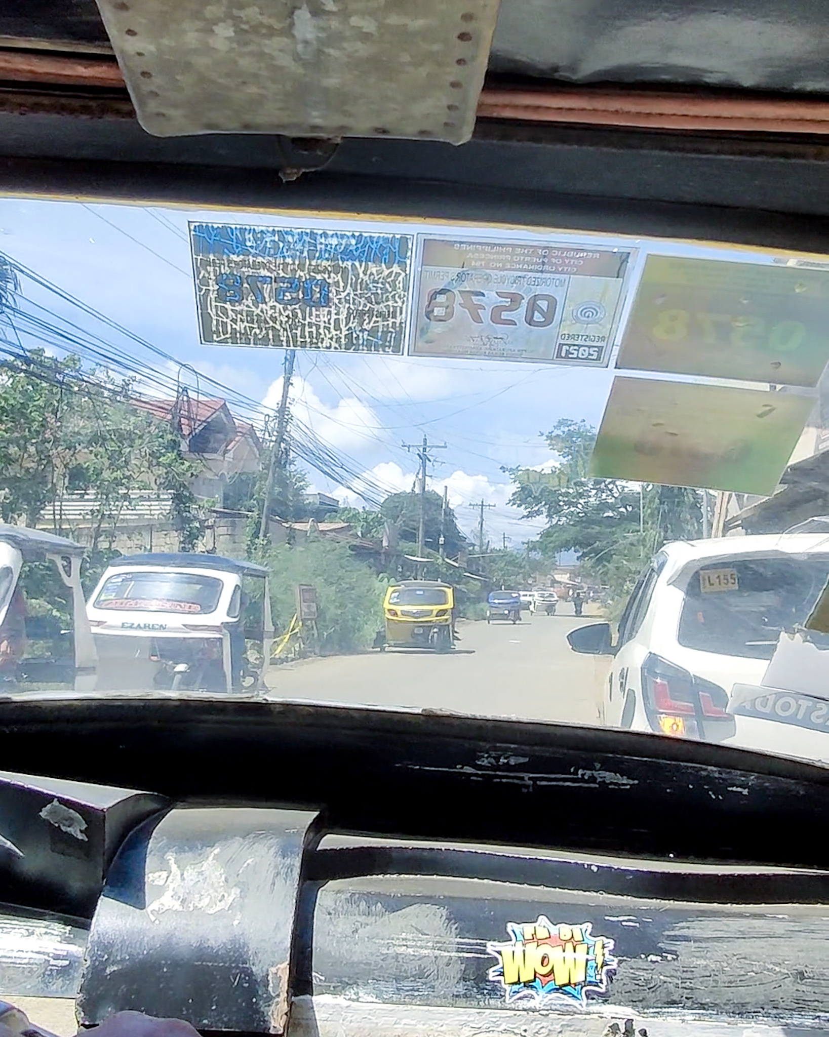 Inside a tricycle in the Philippines