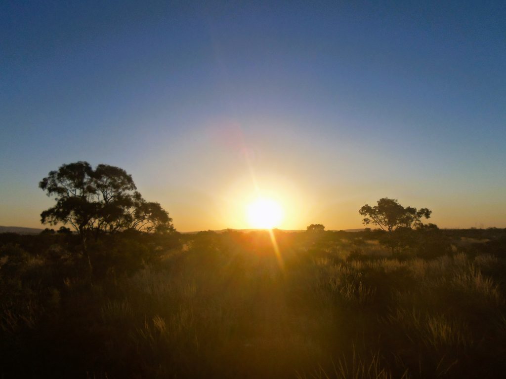 Camping and sunset in Western Australia