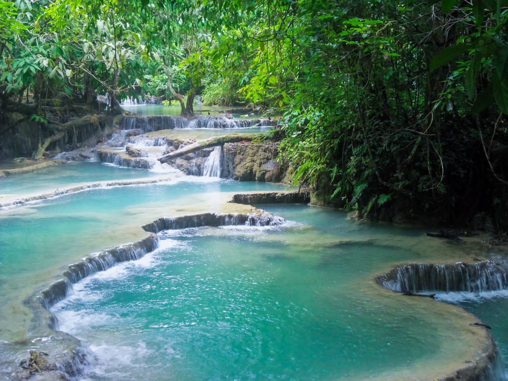 Visiting Laos as a solo female traveler - Kuang Si Falls