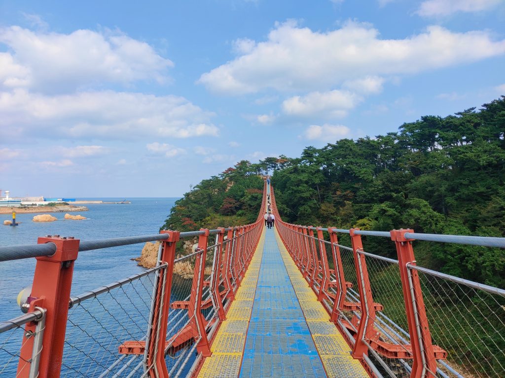 Famous suspension bridge in Daewangam Park