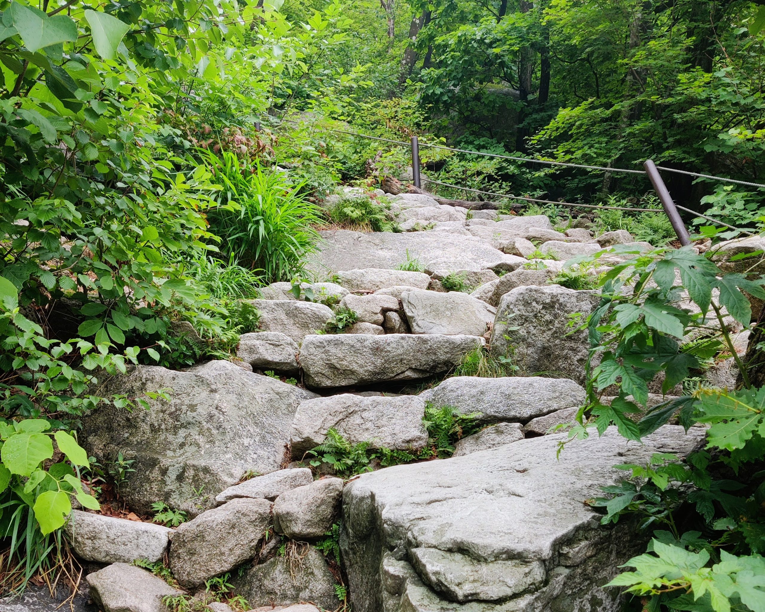 Hiking and steep rocks