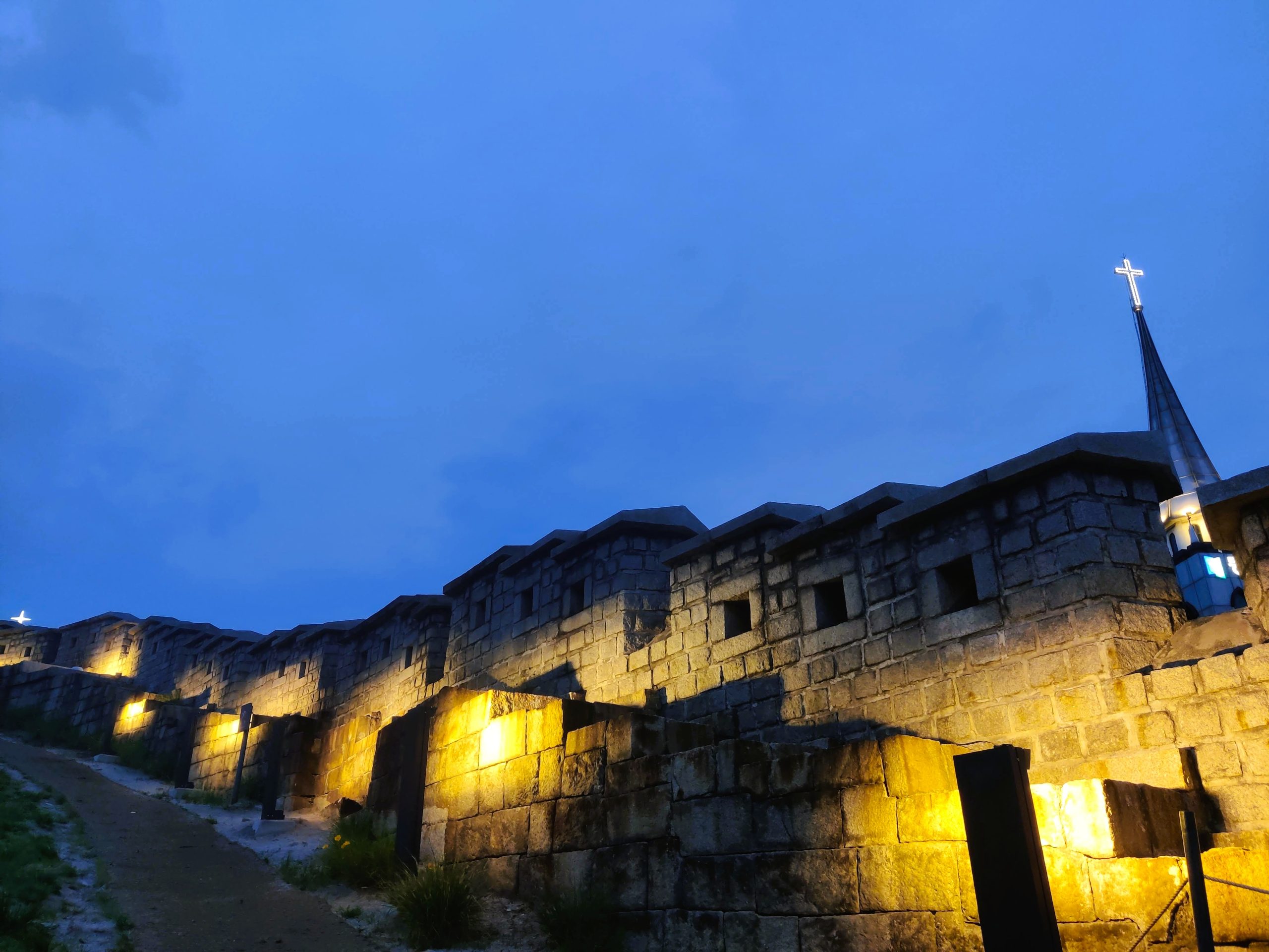 Seoul city wall at night