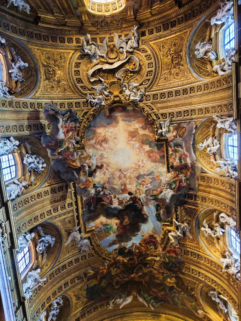 Fresco inside the Church of the Most Holy Name of Jesus in Rome